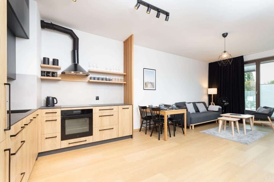 The living room's decor combines elegance with functionality. 