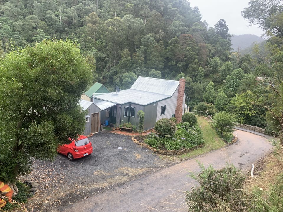 The rear of the cottage showing good off-street parking.