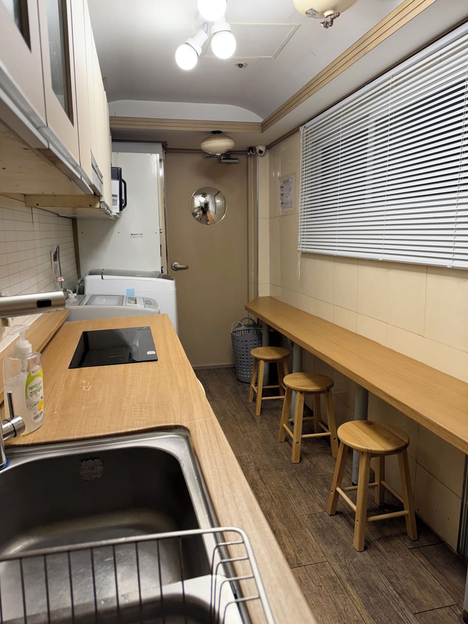 Mini-fridge, microwave, rice cooker, cookware/dishes/utensils