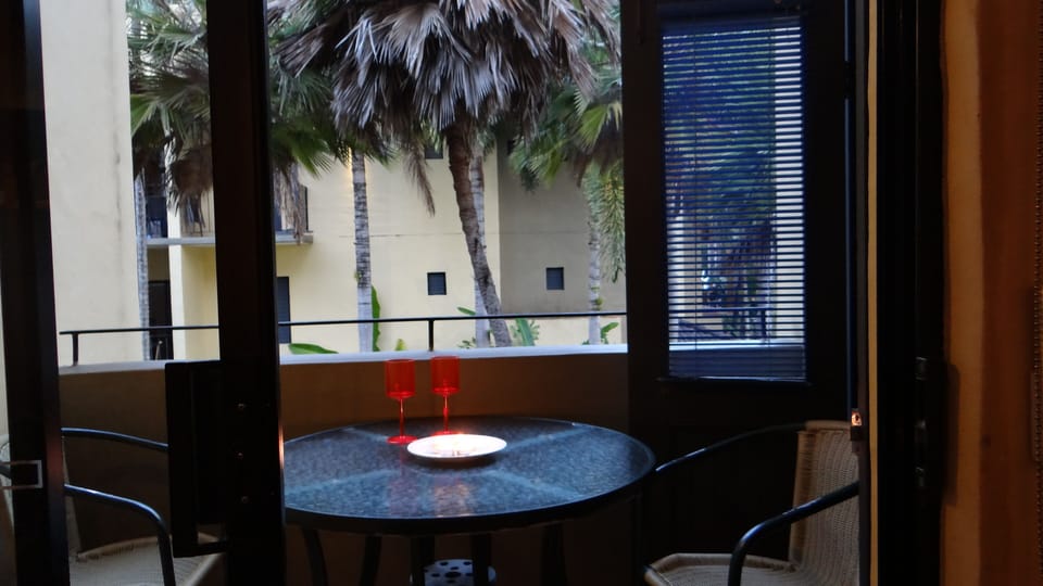 lovely quite balcony with morning sunshine evening romance 