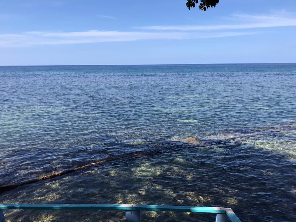 Awesome views of the Caribbean Sea from the quiet area for guests.