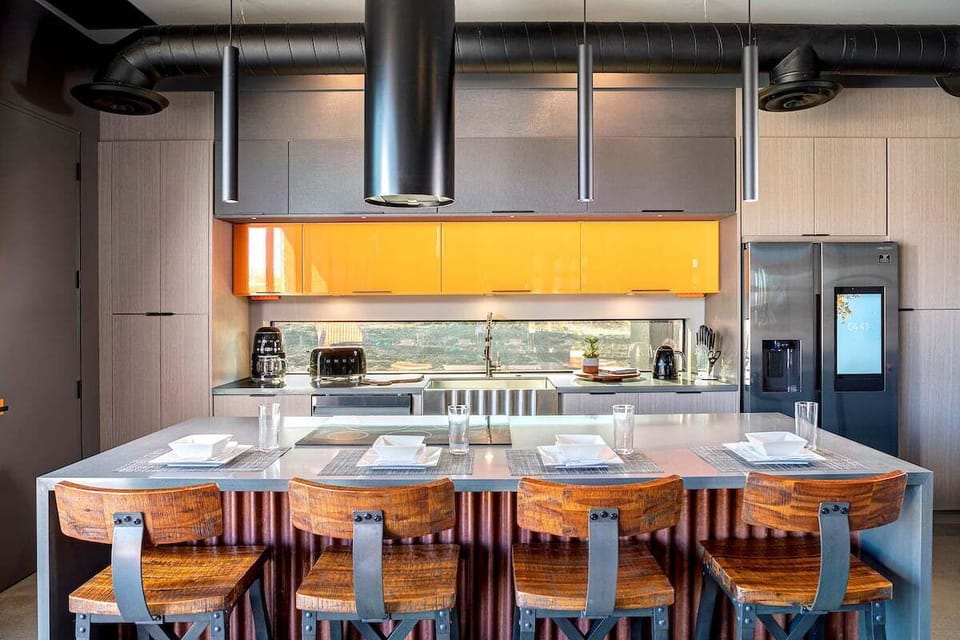 Modern kitchen with island seating