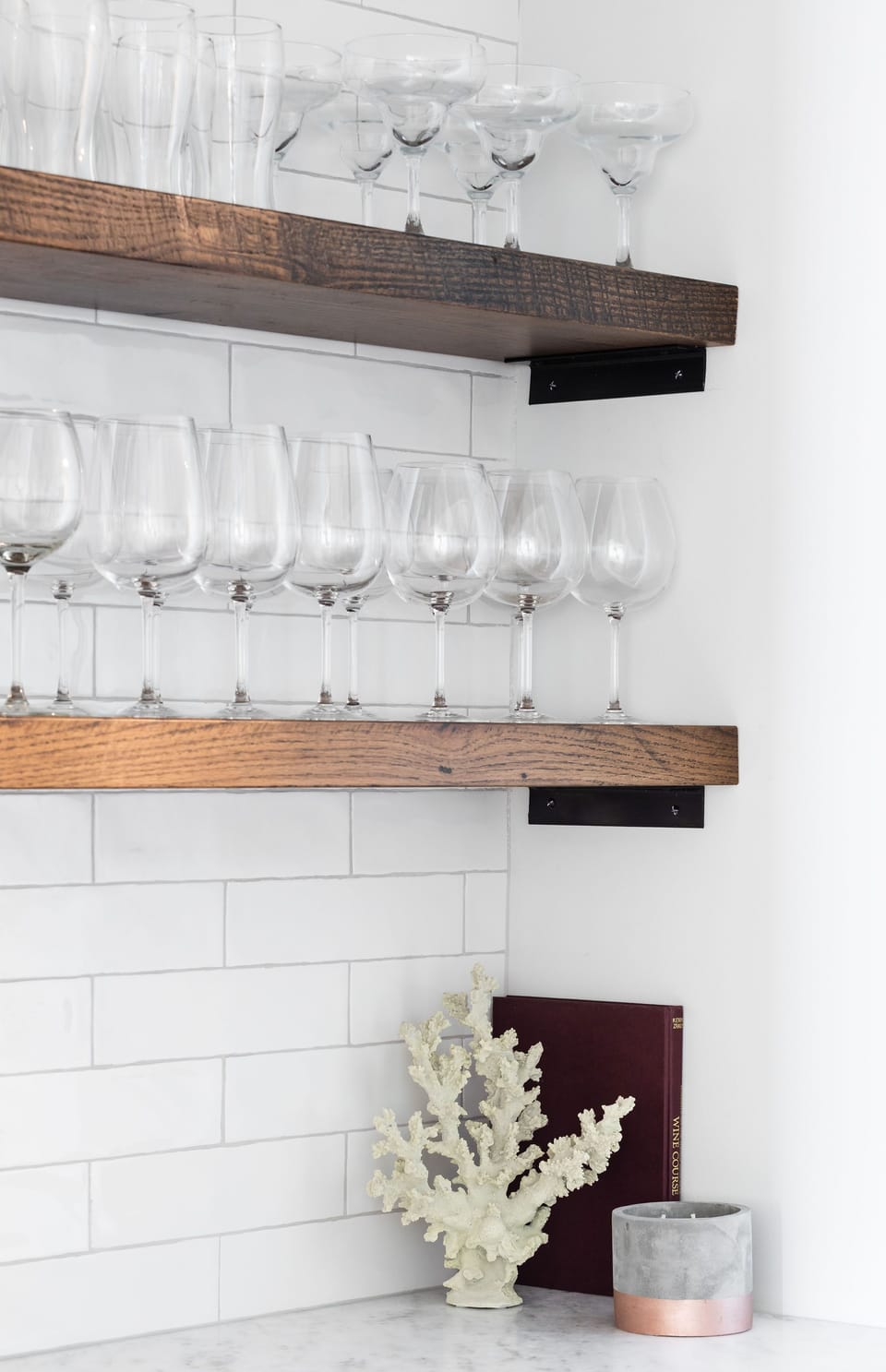 No shortage of beverageware; entertainer's delight!