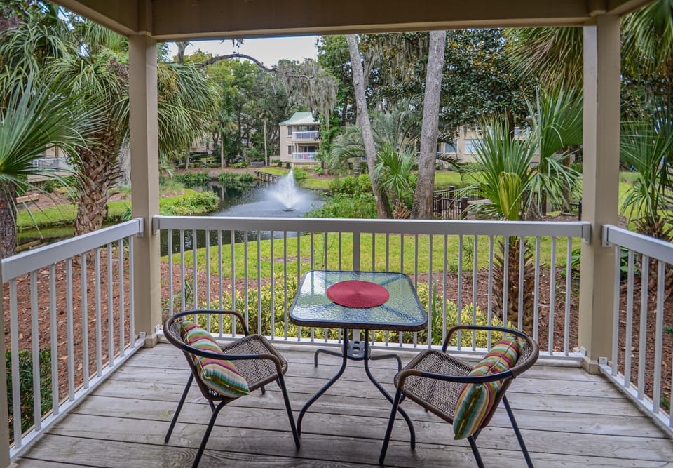 Private balcony with peaceful lagoon views