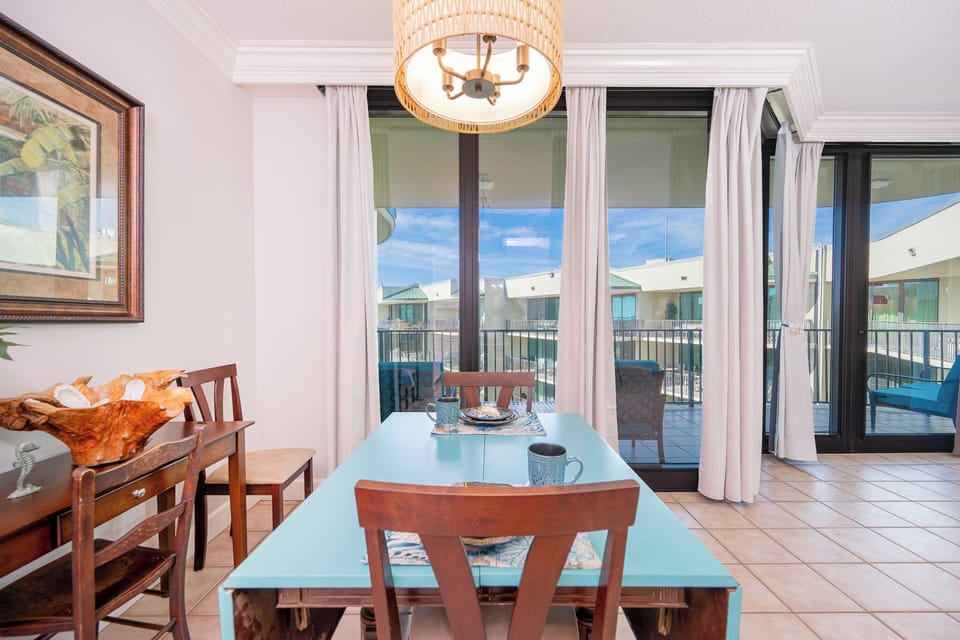 Enjoy a fun game night or family meal with coastal balcony views and create lasting memories with loved ones