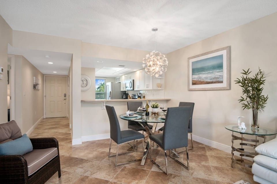 The dining table is a great spot to gather for a homecooked meal, play cards or just catch up on old times.