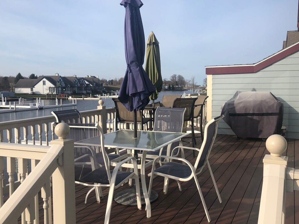 Gas grill is available for use