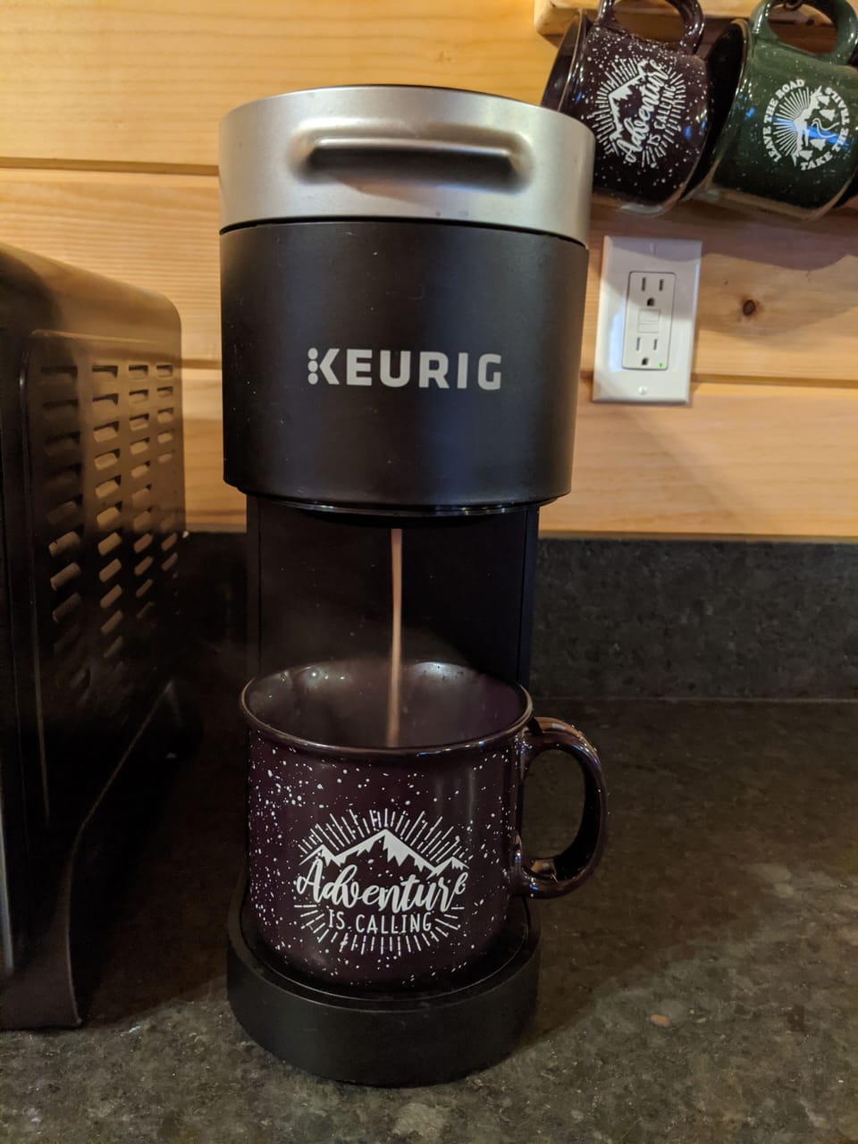 Keurig coffee machine and coffee/tea provided