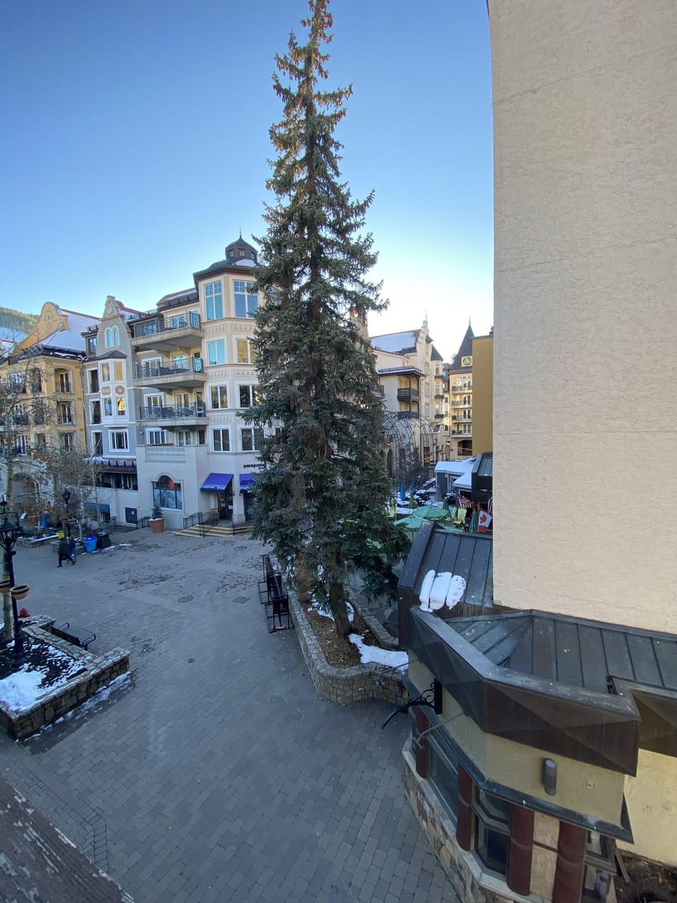 View of village from the balcony.  Lots of great shops and restaurants in area.