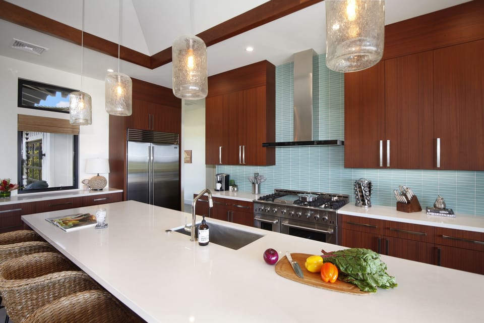 Kitchen with high-end appliances.