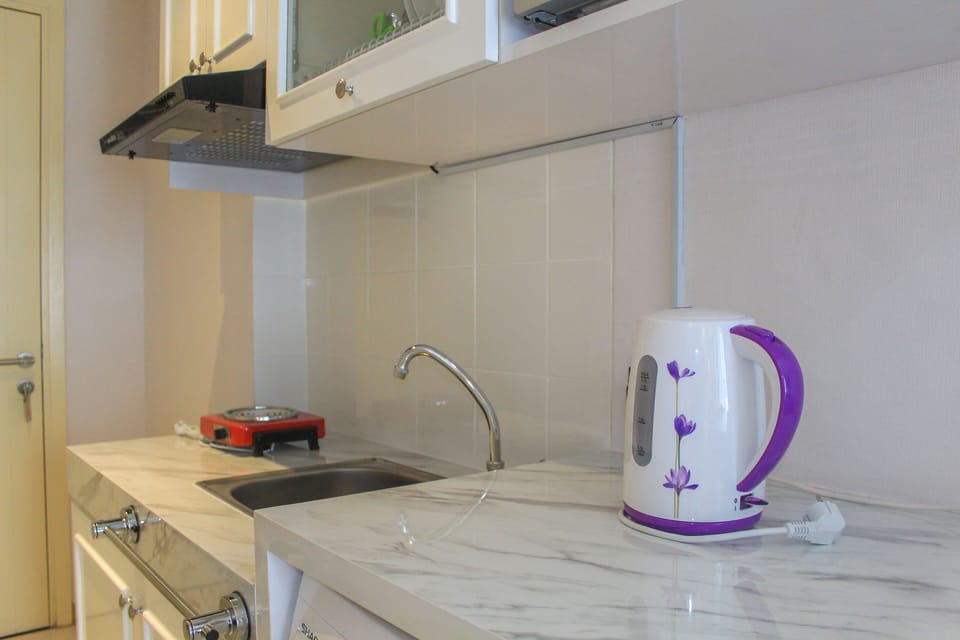 Fridge, stovetop, cookware/dishes/utensils