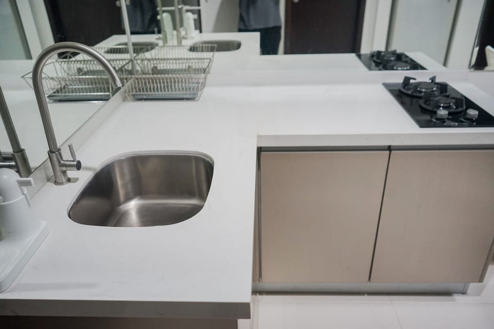 Fridge, stovetop, cookware/dishes/utensils