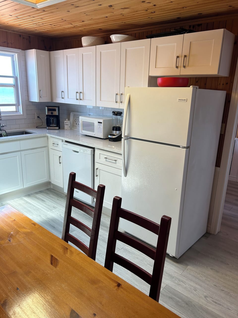 Dishwasher and microwave.