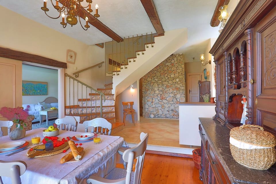 Dining room with unique and very old furniture and decorations 