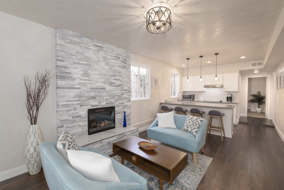 Lower Level Living Room, Electric Fireplace