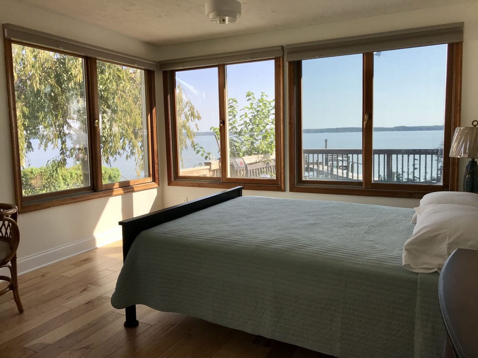 master bedroom with water view