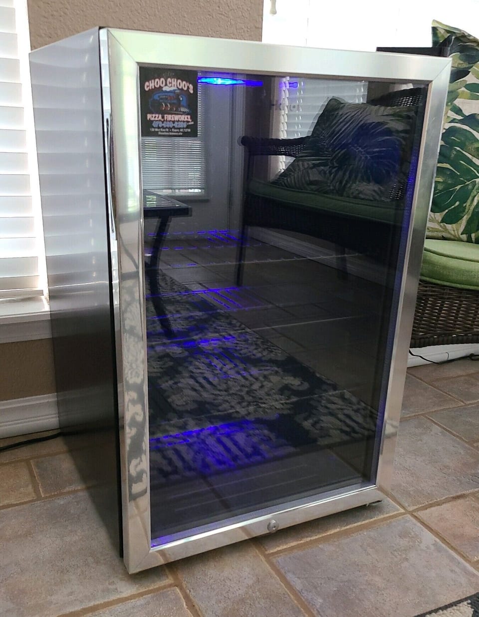 Fridge to store beverages & Choo Choo's guest discounted Take n Bake pizzas!