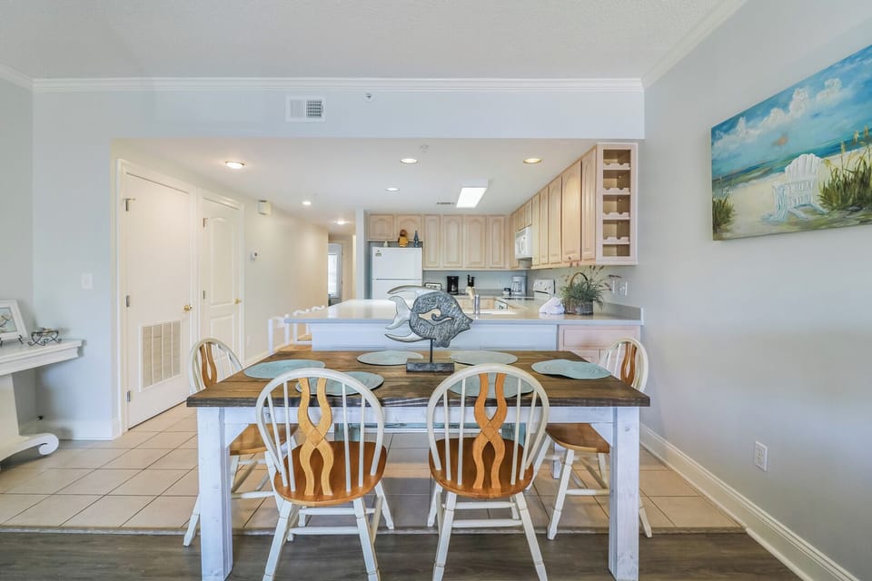 Dining area and kitchen