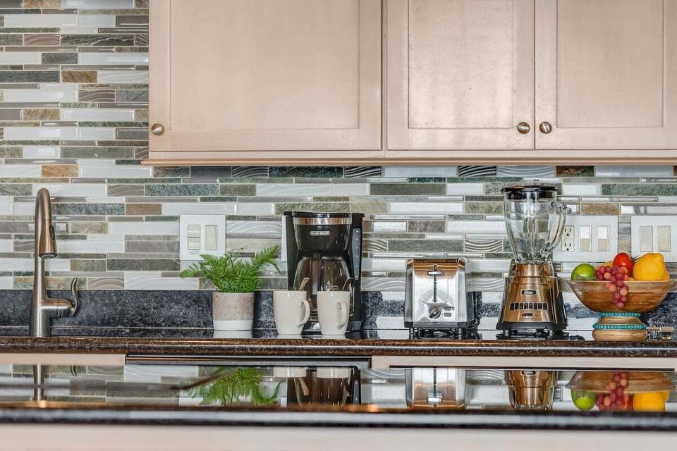 Coffee maker, blender, and toaster ready for your morning routine or quick snacks