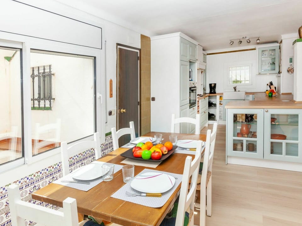 Table, Furniture, Property, Kitchen, Cabinetry, Chair, Orange, Wood, Interior Design, Countertop