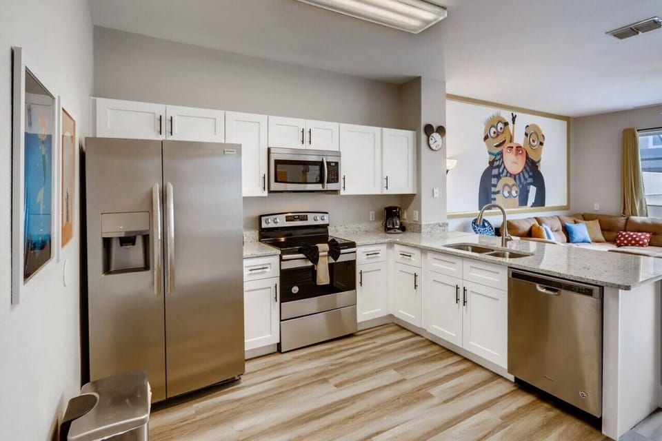 Fully equipped kitchen - new countertop, cabinets, and appliances