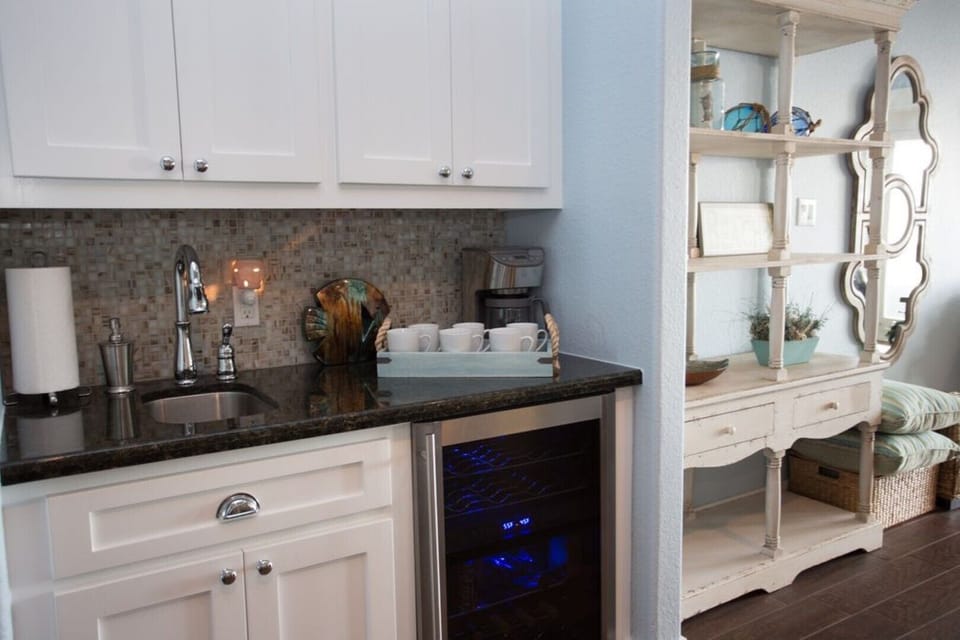 2nd Floor Wet Bar with Coffee Maker and Drink Fridge