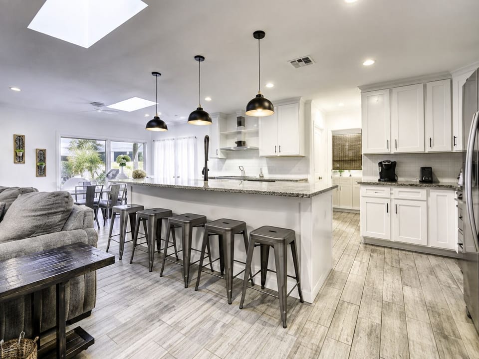 Modern chef's kitchen is perfect for entertaining.