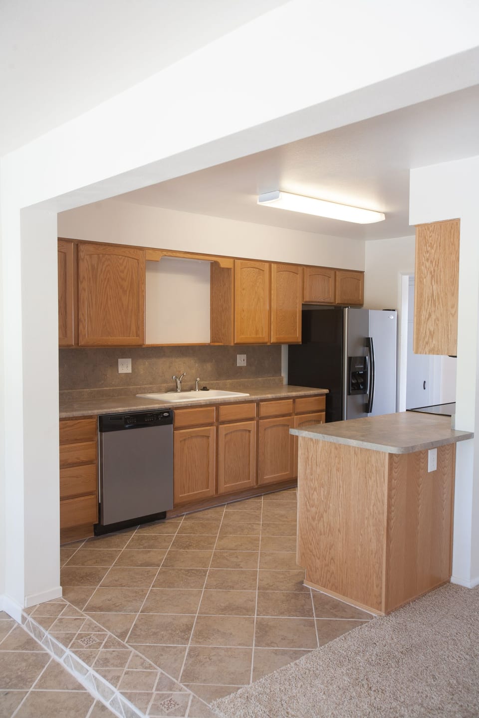 Fully stocked kitchen.