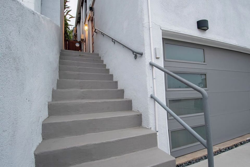 Private stairway access to the studio.