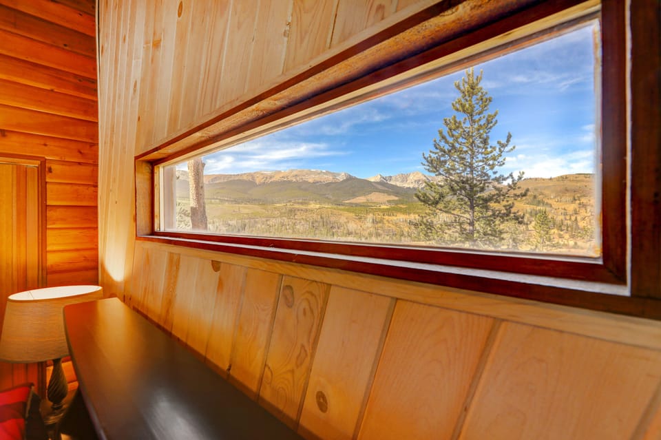 View from above the master bedroom bed.