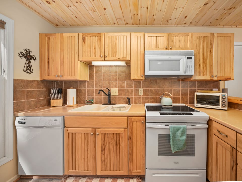 Fully stocked kitchen. Everything you need to stay in and cook!