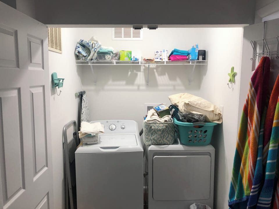 Laundry room off living room