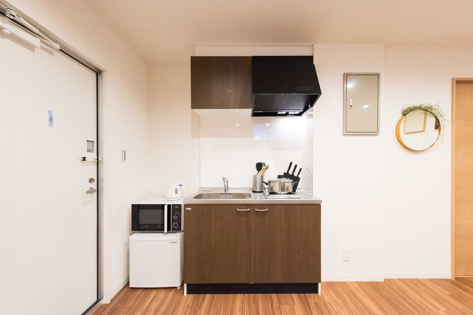 Apartment | Private kitchenette | Fridge, microwave, stovetop, electric kettle