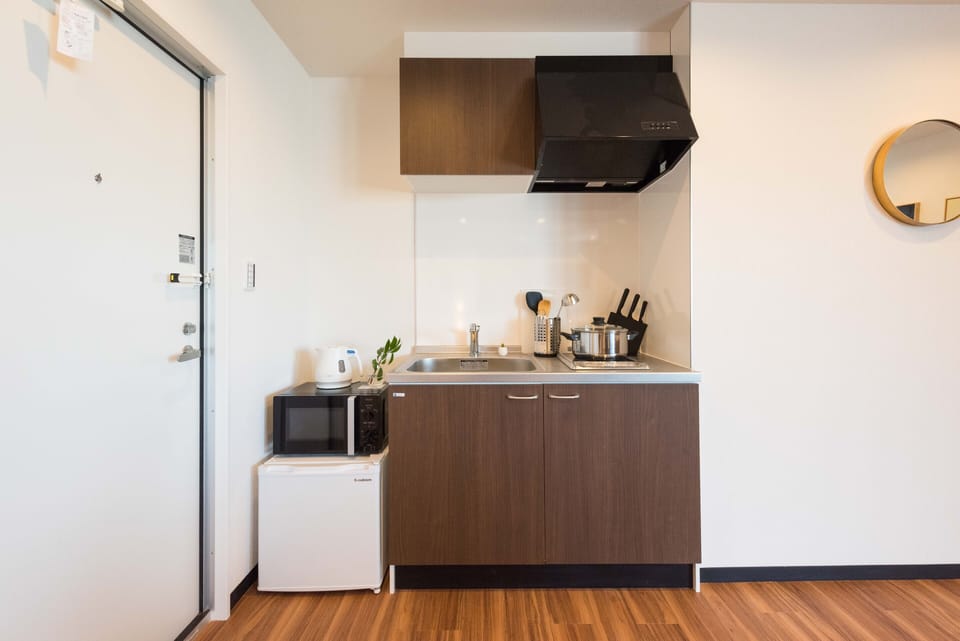 Apartment | Private kitchenette | Fridge, microwave, stovetop, electric kettle