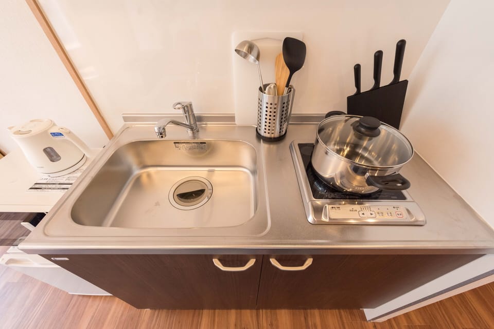 Apartment | Private kitchenette | Fridge, microwave, stovetop, electric kettle