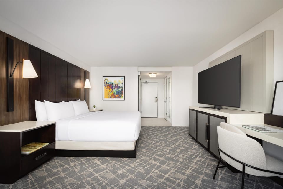 Premium bedding, down comforters, pillowtop beds, in-room safe