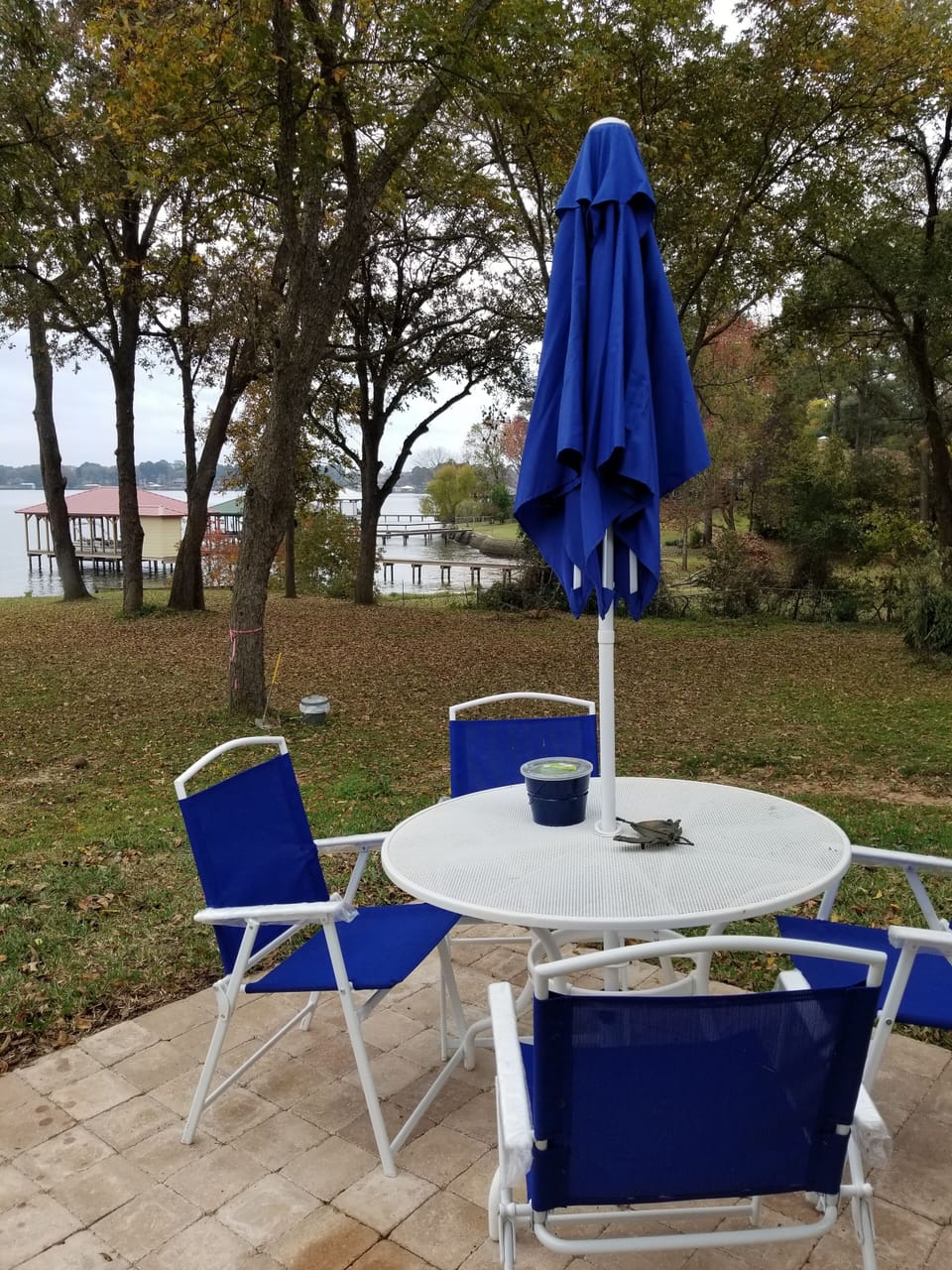 Outdoor patio and grill area