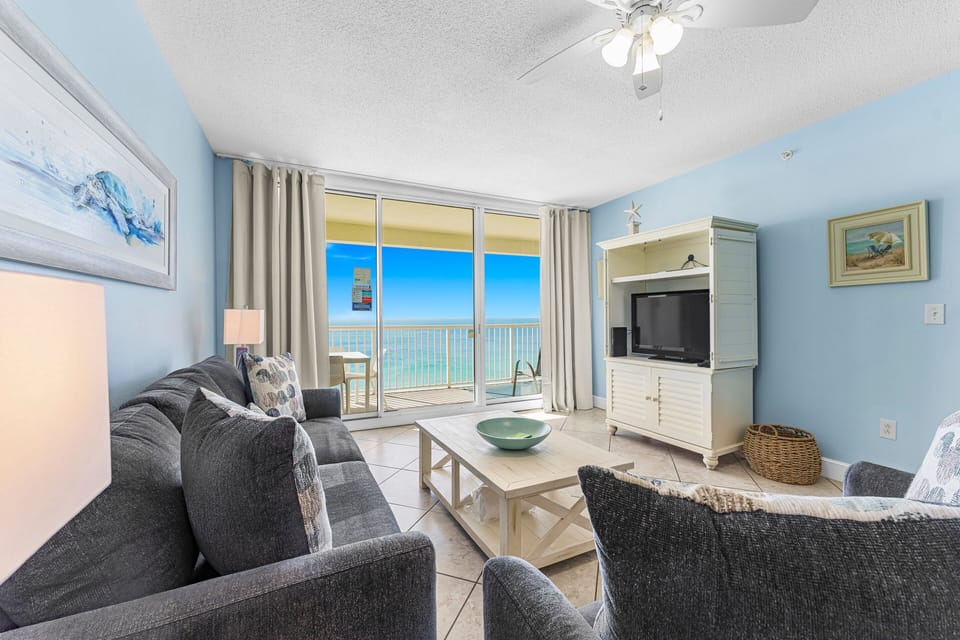 Gulf Front Living Room with Sleeper Sofa