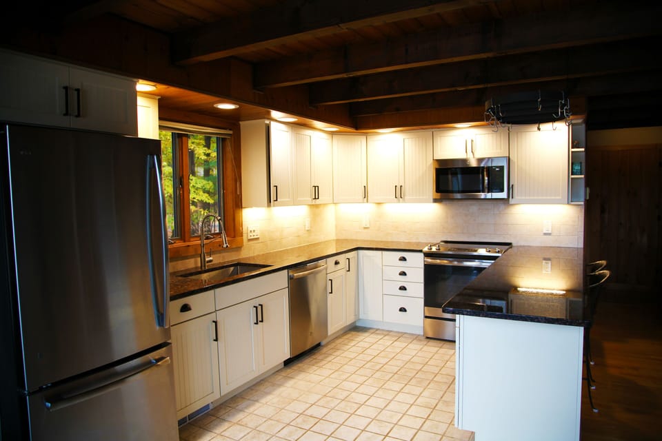 Kitchen as you walk in from the deck.
