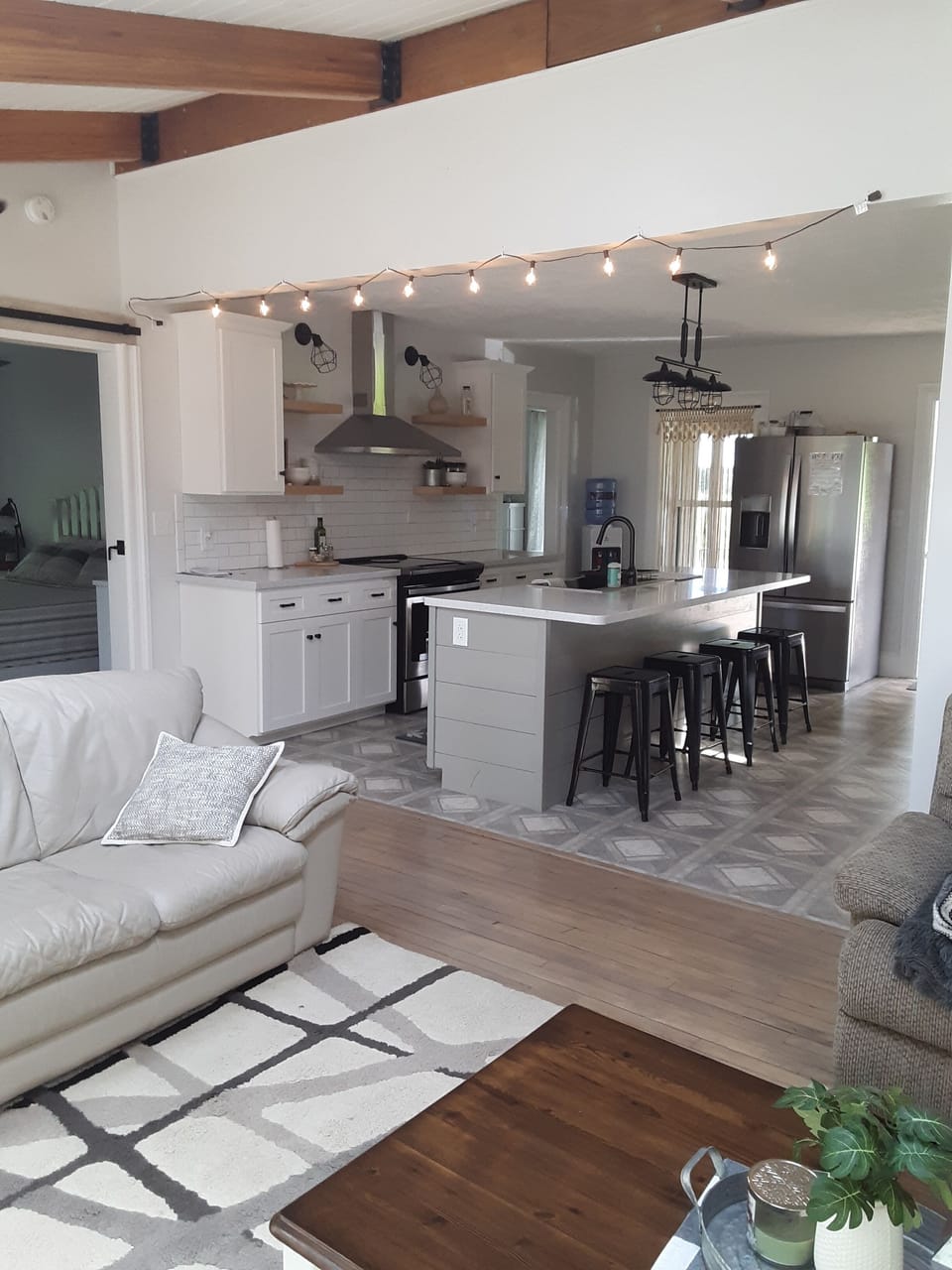 View of kitchen from living room