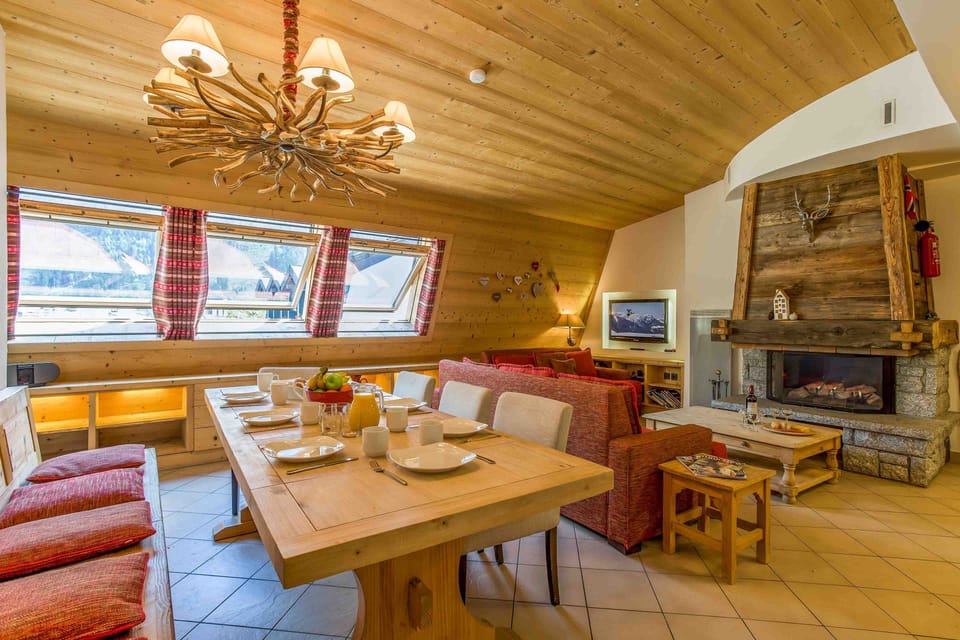 Large dining table with plenty of seating