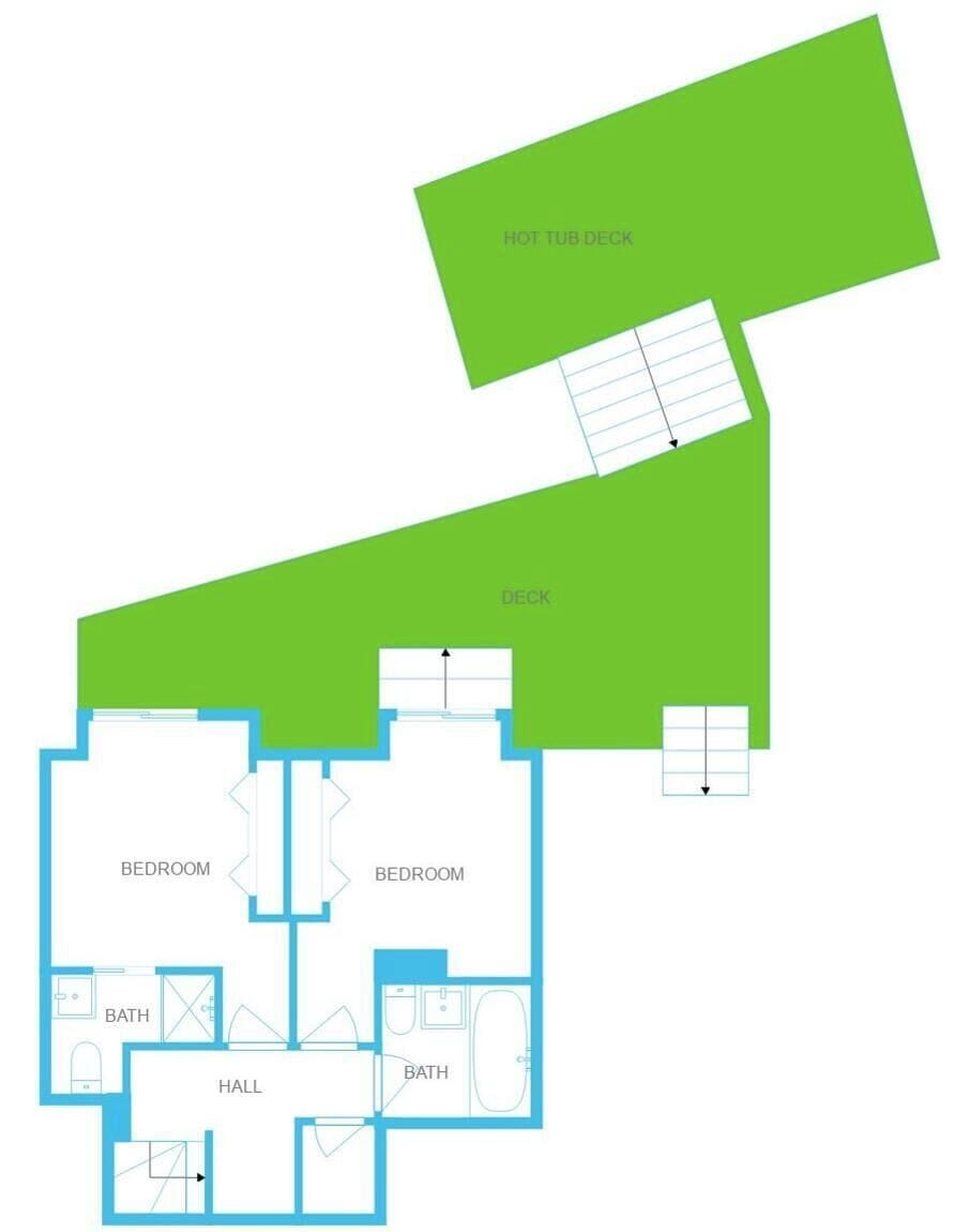 Lower ground floor plan with hot tub deck