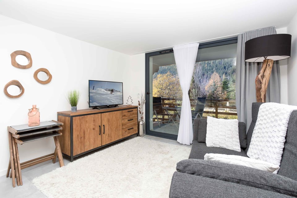 Living room opens onto balcony
