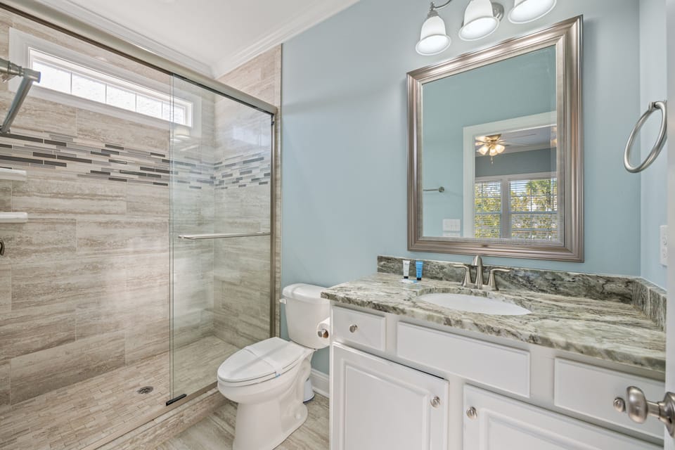 Rinse off and get ready for some more family fun after a day on the beach.