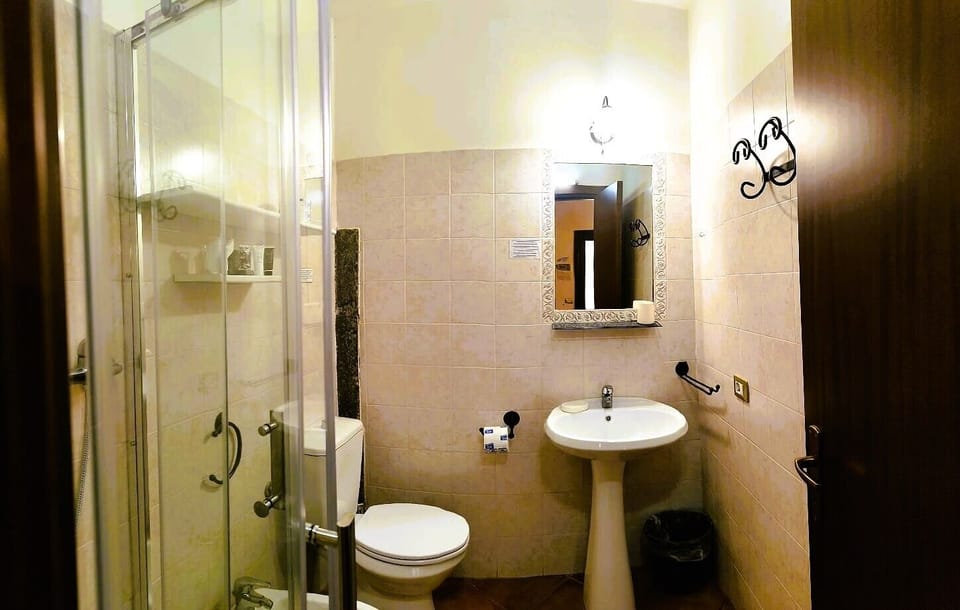 Shower, free toiletries, hair dryer, bidet