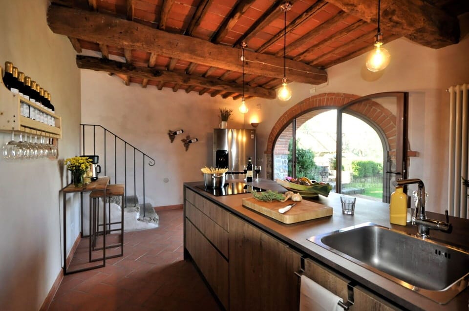 Kitchen Sink, Tap, Sink, Property, Countertop, Cabinetry, Plumbing Fixture, Wood, Kitchen, Interior Design