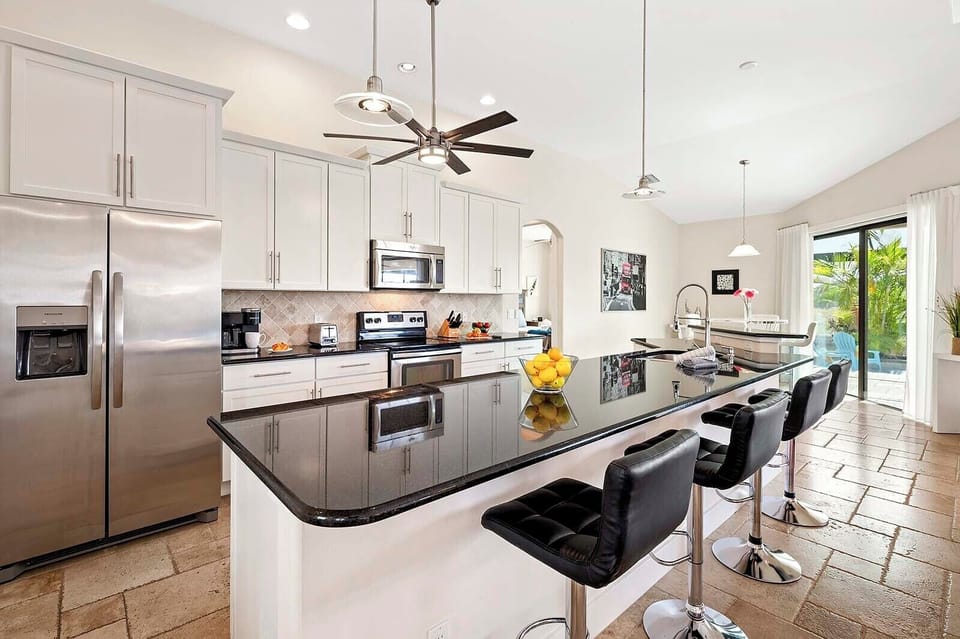 Large Kitchen with Bar and Views of the Main Living Space