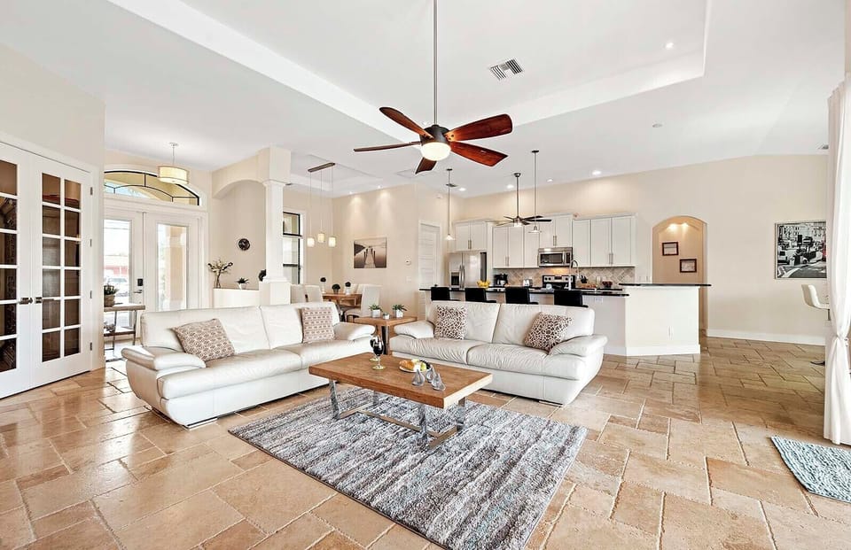 View of the Main Living Room, Kitchen and Formal Dining Room Open Concept Living