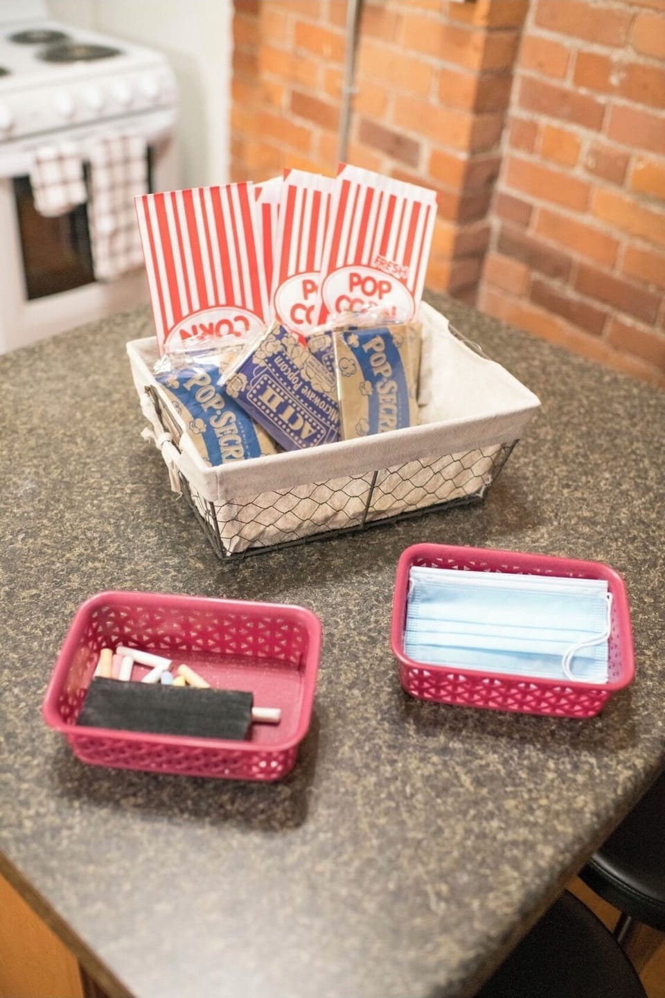 Popcorn anyone? Need a mask? No worries we provide one for you. 