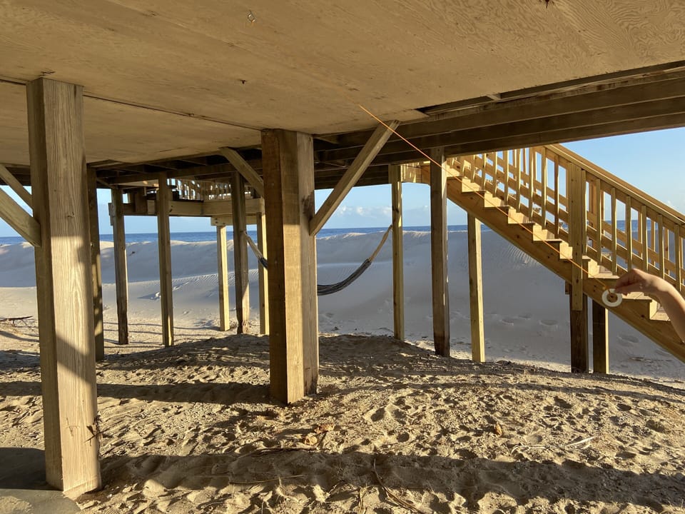 Space to hang out or play in the sand, out of the sun